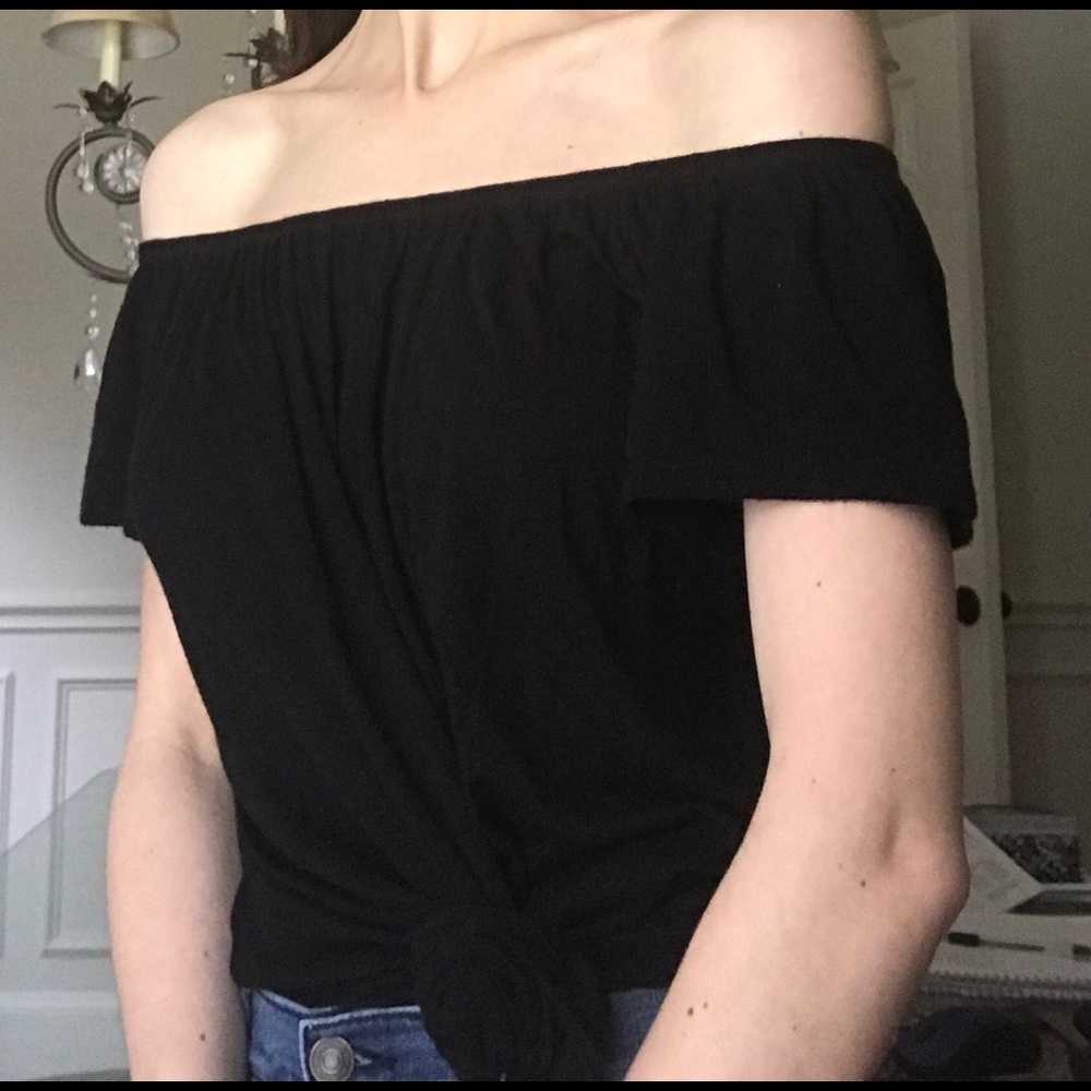 Black Off the Shoulder Shirt
